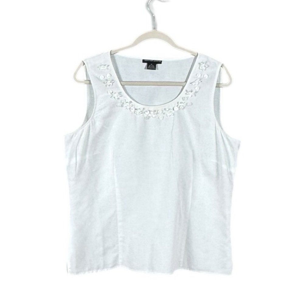 Spenser Jeremy 100% Womens Linen Blouse Top XL Coastal Beach Neutral Minimalist